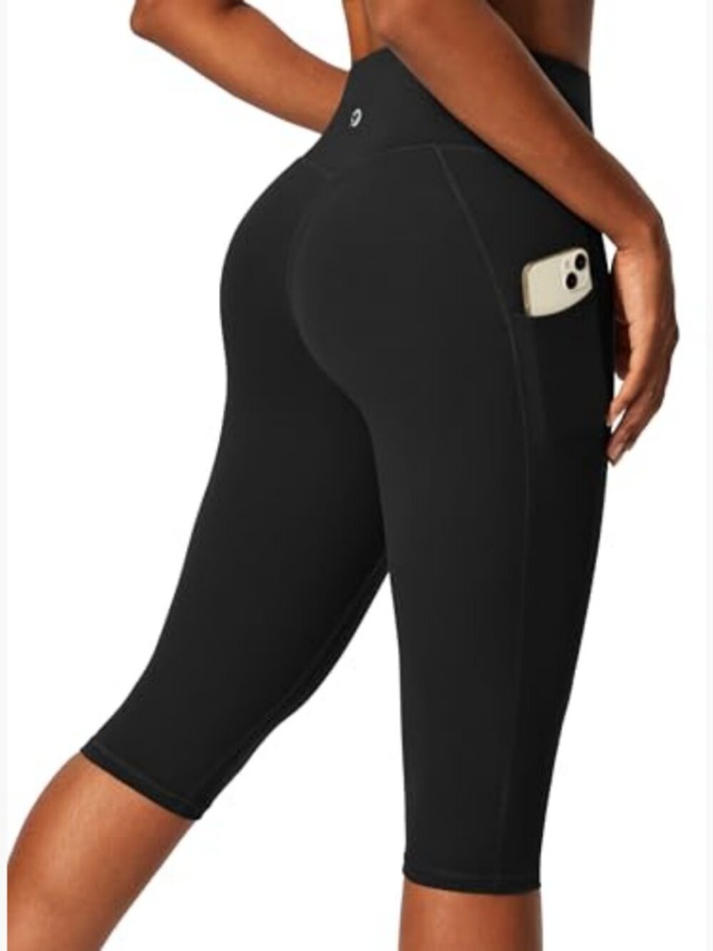 Women's Capri Leggings with Pockets High Waisted Tummy Control 4-Way Stretch